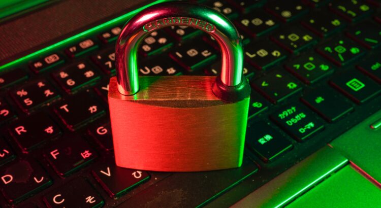 a padlock on a computer keyboard